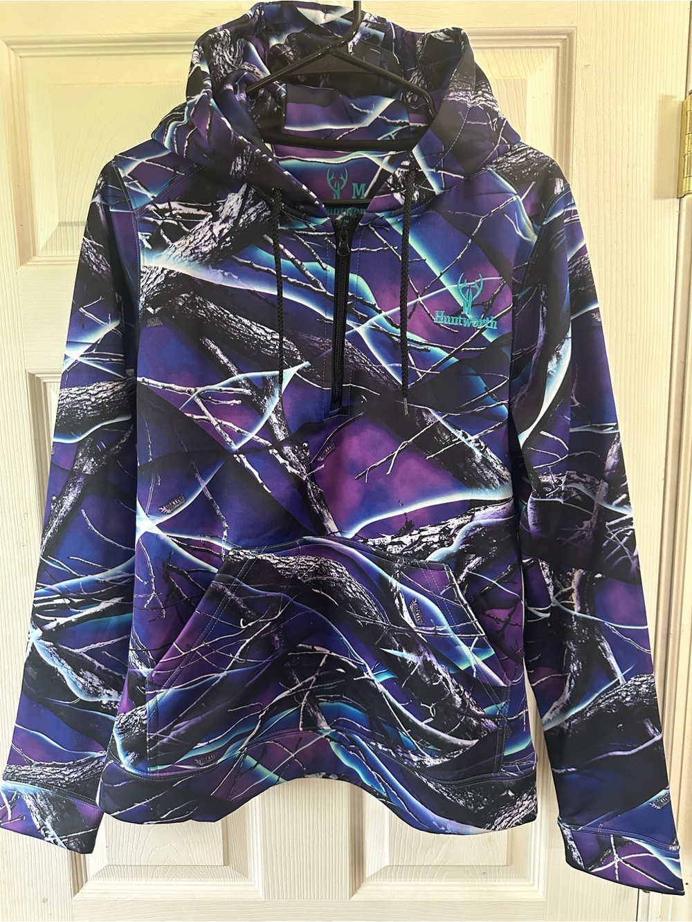 Women’s Purple Camo Hooded Pullover